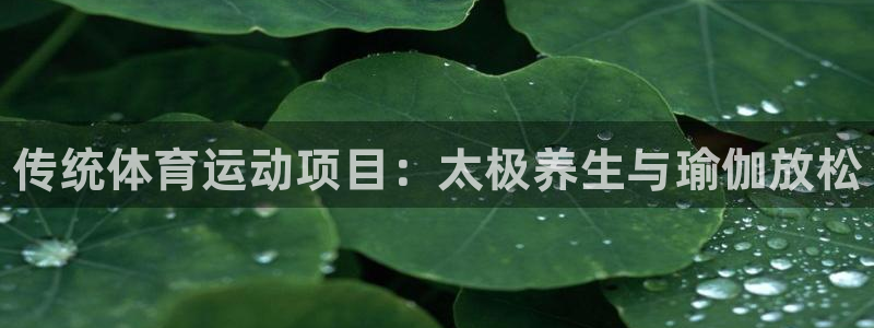注册MK体育官方正版app：传统体育运动项目：太极养
